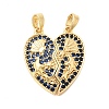 Valentine's Day Brass Micro Pave Cubic Zirconia Split Pendants LS-KK-H251-01D-G-1