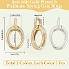 6Pcs 2 Colors Brass Spring Gate Rings KK-SC0008-02-2