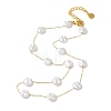 304 Stainless Steel & Plastic Pearl Link Chain Necklaces for Women NJEW-K383-04A-G-1