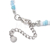 4Pcs 4 Colors Summer Natural Shell & Synthetic Magnesite Star & Glass Seed Beaded Anklets AJEW-AN00680-5