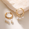 304 Stainless Steel & Imitation Pearl Chandelier Earrings WGDECEE-01-2