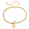 Four Leaf Clover 304 Stainless Steel Charm Bracelets UY0745-2-6