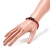 7Pcs 7 Colors Acrylic & Natural Lava Rock Round Beaded Stretch Bracelets Sets BJEW-JB08551-6