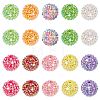 20Pcs 10 Colors AB Color Plated Acrylic Rhinestone Beads OACR-PH0004-01-12