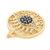 Evil Eye Rack Plating Brass Micro Pave Cubic Zirconia Pendants KK-Z071-69G-01-2