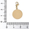 Flat Round with Sun 304 Stainless Steel Enamel Pendant Decoration STAS-S165-01A-G-3