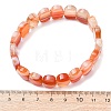 Dyed & Heated Natural Banded Agate Faceted Beaded Stretch Bracelets for Women BJEW-K251-07I-5