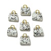Natural Sesame Jasper Brass Pendants KK-E274-01G-23-1
