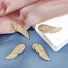 6 Pairs Wing Alloy Brooches JEWB-CA0001-08LG-4