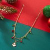 Christmas Alloy Enamel & Rhinestone & Glass Pendant Bib Necklaces FS-WGCF3BB-04-2