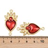 Brass Pave Clear Cubic Zirconia Connector Charms KK-L251-18G-02-3