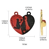 10 Bags Spray Painted Alloy Red and Black Enamel Split Pendants FIND-FS0004-21-4