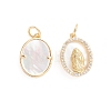 Brass Cubic Zirconia Pendants for Religion ZIRC-E164-49G-1