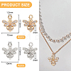 8Pcs 2 Colors Brass Micro Pave Clear Cubic Zirconia Charms KK-BC0010-04-2