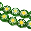 Handmade Millefiori Glass Flat Round Bead Strands LK-P011-21-3