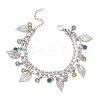 Leaf 304 Stainless Steel Figaro & Ball Chains Double Layers Bracelets BJEW-JB13177-02-4