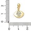 Brass Micro Pave Clear Cubic Zirconia Dangle Beads CU-CBAFF5B-18G-3