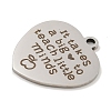 Non-Tarnish Teachers' Day 201 Stainless Steel Pendants STAS-L079-23P-05-2