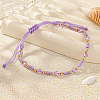 Glass & Brass Beads Braided Bead Bracelets ZQ2730-3