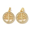 Brass Micro Pave Cubic Zirconia Pendents KK-R210-21G-02-1