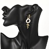 Bowknot Brass Rhinestone Dangle Stud Earrings EJEW-JE07065-3