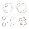 201 Stainless Steel Hoop Earrings Sets EJEW-PJ0001-02-10