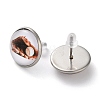 Sport Balls Glass & 304 Stainless Steel Stud Earrings for Women EJEW-H005-01P-06-2