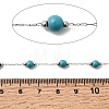 Handmade Synthetic Turquoise Beads & 316 Stainless Steel Round Link Chains CHS-L033-08P-2