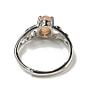 Oval Natural Sunstone Adjustable Rings RJEW-Q818-01P-02B-4