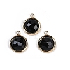 Natural Black Onyx(Dyed & Heated) Faceted Flat Round Charms STAS-I325-147G-02-1