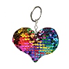 PVC Reflective Sequin Heart Pendant Keychain KEYC-L033-01P-04-1