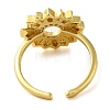 Brass Micro Pave Clear Cubic Zirconia Open Cuff Rings for Women LS-RJEW-Z070-04G-03-3
