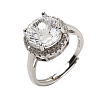 925 Sterling Silver Micro Pave Cubic Zirconia Finger Rings RJEW-B134-01A-03-4