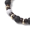 4Pcs 4 Styles Synthetic Howlite & Hematite Natural Lava Rock & Coconut Beads Stretch Bracelets BJEW-JB13448-6