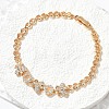 Brass Micro Pave Cubic Zirconia Chain Bracelets KK-R217-44G-1