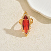 Brass Glass Cuff Open Rings for Women VY2742-1-1