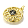 Rack Plating Brass Micro Pave Cubic Zirconia Pendant KK-H485-16G-2