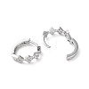 Brass Micro Pave Cubic Zirconia Hoop Earrings EJEW-P259-06P-2