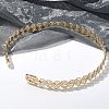 Iron Open Cuff Choker Necklaces for Women NJEW-M085-01G-5