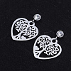 201 Stainless Steel Dangle Stud Earrings EJEW-T008-JN738-1