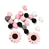 23Pcs Sunflower & Round Silicone Focal Beads SIL-L005-01A-2