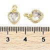 Real 18K Gold Plated Brass Inlaid Cubic Zirconia Charms ZIRC-L100-074G-04-2