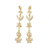Brass Micro Pave Clear Cubic Zirconia Big Pendants CU-E004-01G-1