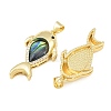 Brass Micro Pave Black Cubic Zirconia with Colorful Shell Pendants CU-CBA9482-02G-06-2