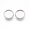 304 Stainless Steel Brooch Cabochon Settings X-STAS-E547-08D-P-2