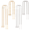 8Pcs 4 Style Brass Stud Earring Findings KK-BC0011-84-1