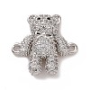 Brass Micro Pave Cubic Zirconia Connector Charms ZIRC-P107-01P-01-1