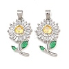 Brass Micro Pave Cubic Zirconia Pendants KK-F917-07P-1