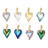 Electroplated Transparent Glass Pendants PALLOY-JF05156-01-1