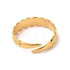 Ion Plating(IP) 304 Stainless Steel Twist Rope Shape Open Cuff Ring for Women RJEW-E063-31G-3